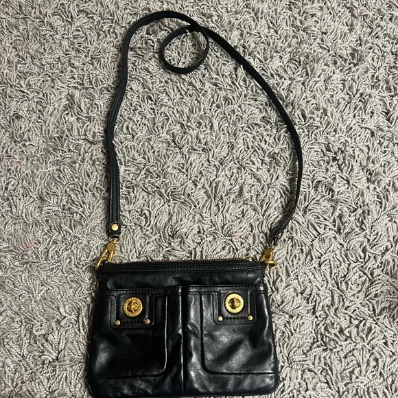 Black Leather Crossbody Bag - Picture 2 of 6